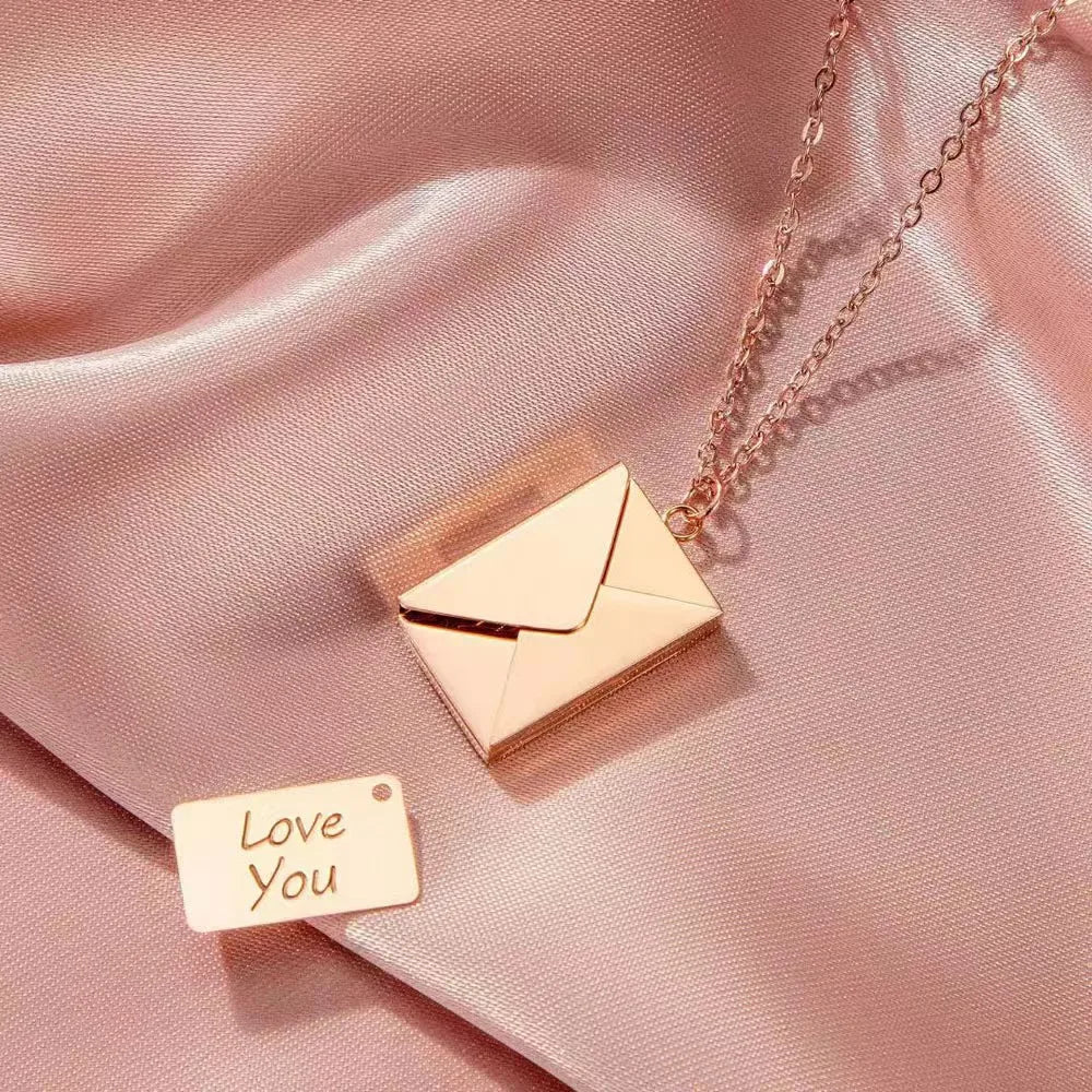 To My Love Christmas Gift Envelope Necklace With Flap Wooden Box For Girlfriend Birthday Mother's Day Valentine's Day Gifts | MMS - monmonshop.com