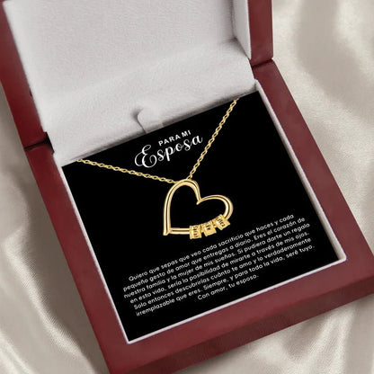To My Love DIY Bead string Heart Necklace With Flap Wooden Box For Women Wife Birthday Valentine's Day Christm Gifts | MMS - monmonshop.com