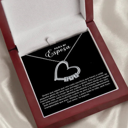 To My Love DIY Bead string Heart Necklace With Flap Wooden Box For Women Wife Birthday Valentine's Day Christm Gifts | MMS - monmonshop.com