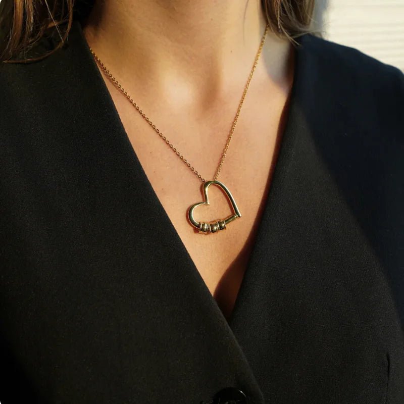 To My Love DIY Bead string Heart Necklace With Flap Wooden Box For Women Wife Birthday Valentine's Day Christm Gifts | MMS - monmonshop.com