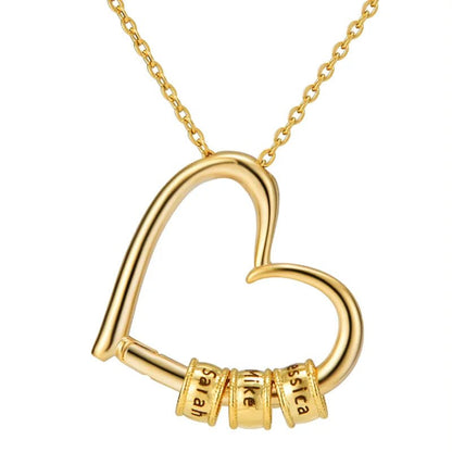 To My Love DIY Bead string Heart Necklace With Flap Wooden Box For Women Wife Birthday Valentine's Day Christm Gifts | MMS - monmonshop.com