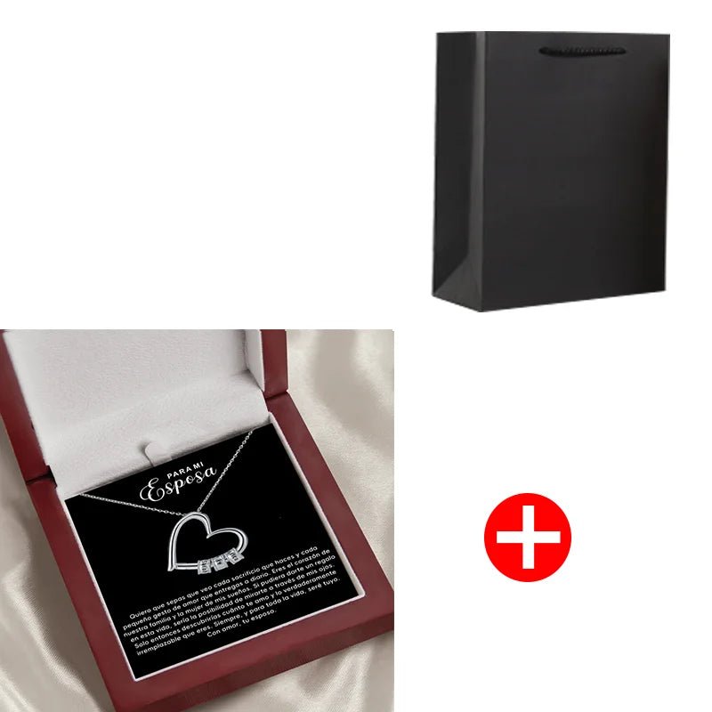 To My Love DIY Bead string Heart Necklace With Flap Wooden Box For Women Wife Birthday Valentine's Day Christm Gifts | MMS - monmonshop.com