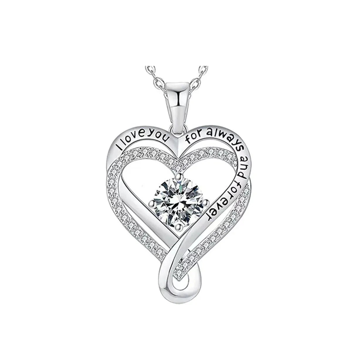 To My Love Eternal Heart Double layered Heart shaped Necklace With Gift Box For Gilrfriend Wife Christmas Valentine's Day Gifts MONMONSHOP - monmonshop.com