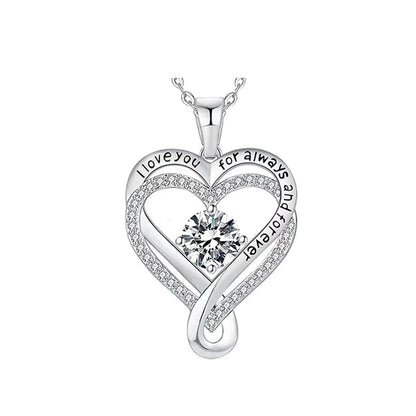 To My Love Eternal Heart Double layered Heart shaped Necklace With Gift Box For Gilrfriend Wife Christmas Valentine's Day Gifts MONMONSHOP - monmonshop.com
