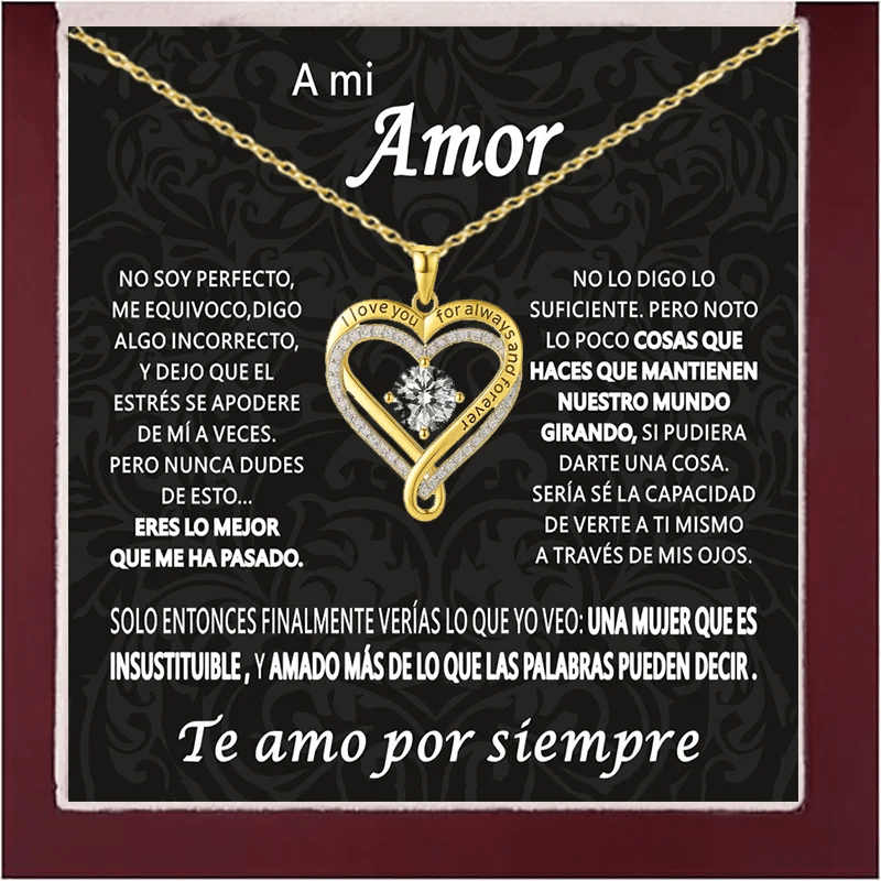 To My Love Eternal Heart Double layered Heart shaped Necklace With Gift Box For Gilrfriend Wife Christmas Valentine's Day Gifts MONMONSHOP - monmonshop.com