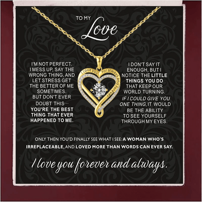 To My Love Heart Necklace With Gift Box From Husband Boyfriend For Wife Gilrfriend Christmas Valentine's Day Gifts | MMS - monmonshop.com