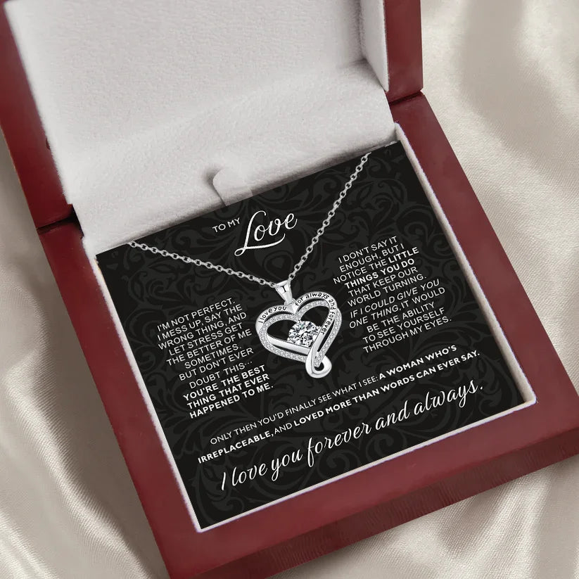 To My Love Heart Necklace With Gift Box From Husband Boyfriend For Wife Gilrfriend Christmas Valentine's Day Gifts | MMS - monmonshop.com