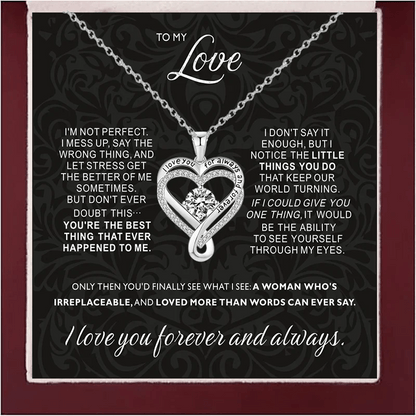 To My Love Heart Necklace With Gift Box From Husband Boyfriend For Wife Gilrfriend Christmas Valentine's Day Gifts | MMS - monmonshop.com