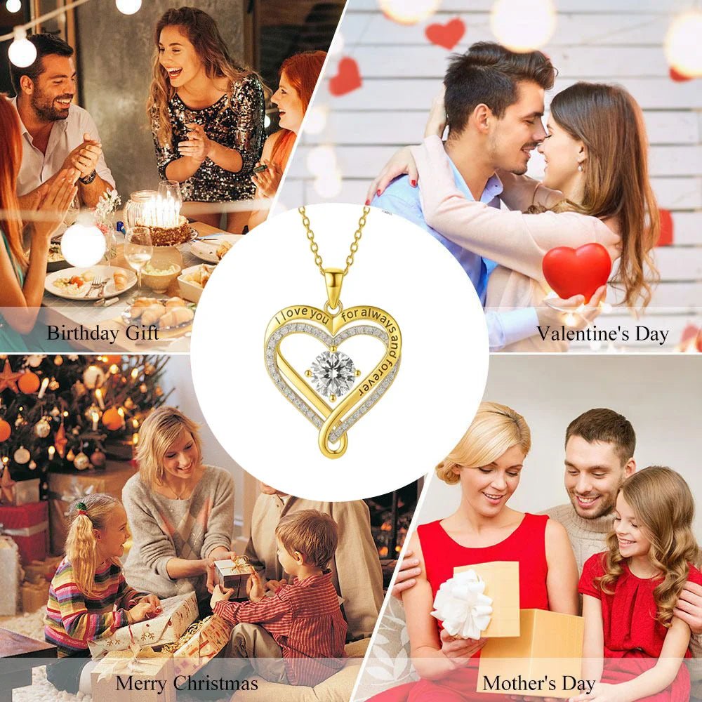 To My Love Heart Necklace With Gift Box From Husband Boyfriend For Wife Gilrfriend Christmas Valentine's Day Gifts | MMS - monmonshop.com