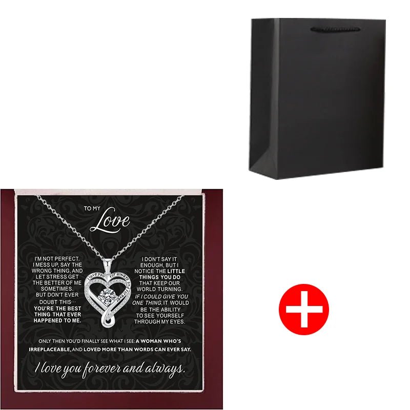 To My Love Heart Necklace With Gift Box From Husband Boyfriend For Wife Gilrfriend Christmas Valentine's Day Gifts | MMS - monmonshop.com
