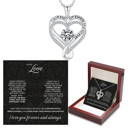 To My Love Heart Necklace With Gift Box From Husband Boyfriend For Wife Gilrfriend Christmas Valentine's Day Gifts | MMS - monmonshop.com