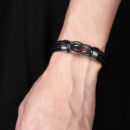 To My Son Braided Leather Bracelet Vintage Charm Wristband Rope Bracelet Forever Linked For Christmas Gifts MMS - monmonshop.com