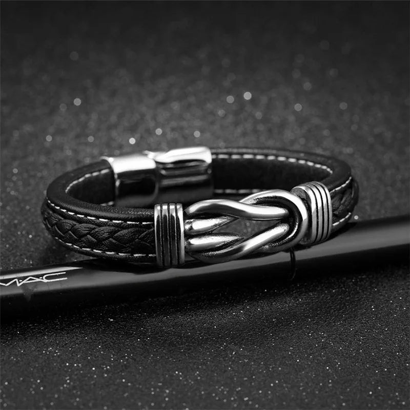 To My Son Braided Leather Bracelet Vintage Charm Wristband Rope Bracelet Forever Linked For Christmas Gifts MMS - monmonshop.com