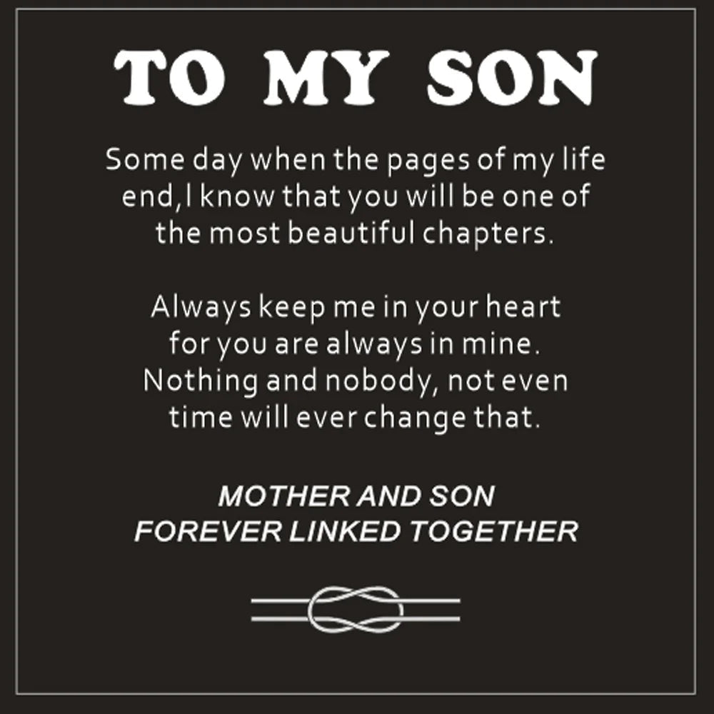To My Son Braided Leather Bracelet Vintage Charm Wristband Rope Bracelet Forever Linked For Christmas Gifts MMS - monmonshop.com