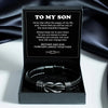 To My Son Braided Leather Bracelet Vintage Charm Wristband Rope Bracelet Forever Linked For Christmas Gifts MMS - monmonshop.com