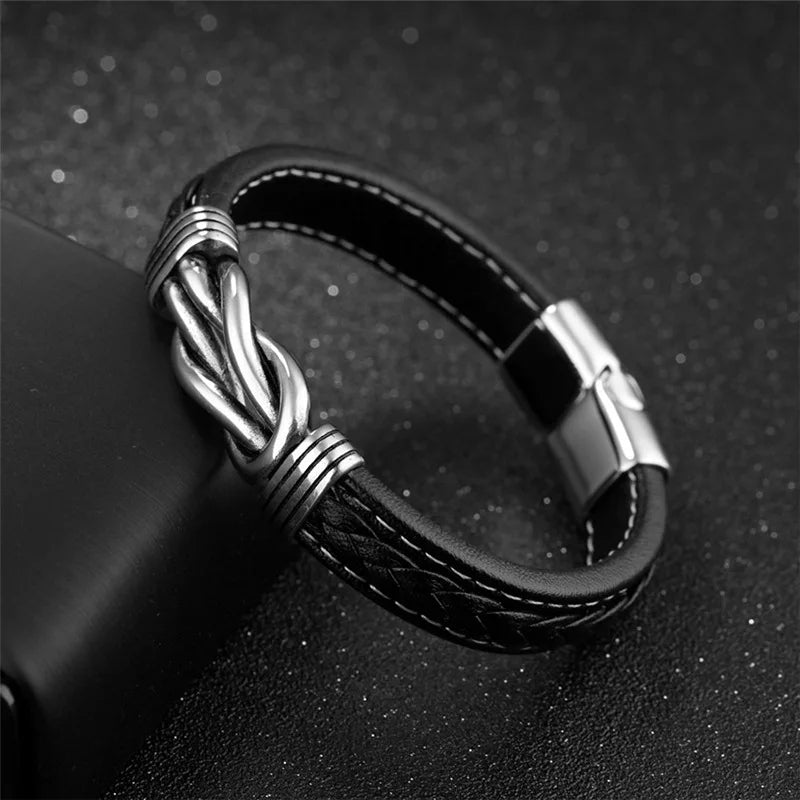 To My Son Braided Leather Bracelet Vintage Charm Wristband Rope Bracelet Forever Linked For Christmas Gifts MMS - monmonshop.com