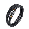 To My Son Stainless steel multi - layer woven bracelet men's titanium steel fashionable leather bracelet engraved gift | MMS - monmonshop.com