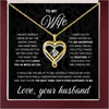 To My Wife From Husband 925 Silver Eternal Heart Double layered Necklace With Gift Box For Wife Valentine's Day Christmas Gifts - monmonshop.com