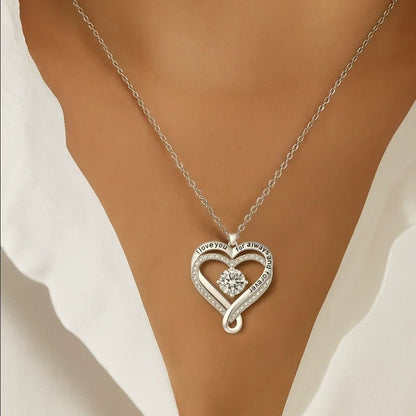 To My Wife From Husband 925 Silver Eternal Heart Double layered Necklace With Gift Box For Wife Valentine's Day Christmas Gifts - monmonshop.com