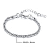 Unisex Rope Chain Bracelets for Men Women, Stainless Steel Twisted Links Chain Bracelet,Simple Classic Jewelry Gift for Him | MONMONSHOP - monmonshop.com