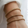 Unisex Rope Chain Bracelets for Men Women, Stainless Steel Twisted Links Chain Bracelet,Simple Classic Jewelry Gift for Him | MONMONSHOP - monmonshop.com