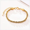 Unisex Rope Chain Bracelets for Men Women, Stainless Steel Twisted Links Chain Bracelet,Simple Classic Jewelry Gift for Him | MONMONSHOP - monmonshop.com