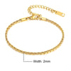 Unisex Rope Chain Bracelets for Men Women, Stainless Steel Twisted Links Chain Bracelet,Simple Classic Jewelry Gift for Him | MONMONSHOP - monmonshop.com