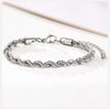 Unisex Rope Chain Bracelets for Men Women, Stainless Steel Twisted Links Chain Bracelet,Simple Classic Jewelry Gift for Him | MONMONSHOP - monmonshop.com