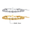 Unisex Rope Chain Bracelets for Men Women, Stainless Steel Twisted Links Chain Bracelet,Simple Classic Jewelry Gift for Him | MONMONSHOP - monmonshop.com