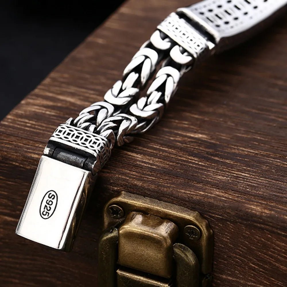 Vintage Silver Retro Lucky Pixiu Man Bracelet Thick Style Domineering Trend Personality Jewelry | MMS - monmonshop.com