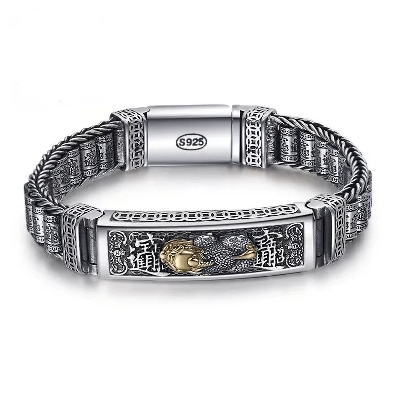 Vintage Silver Retro Lucky Pixiu Man Bracelet Thick Style Domineering Trend Personality Jewelry | MMS - monmonshop.com