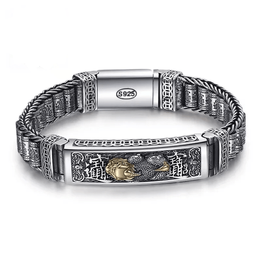 Vintage Silver Retro Lucky Pixiu Man Bracelet Thick Style Domineering Trend Personality Jewelry | MMS - monmonshop.com