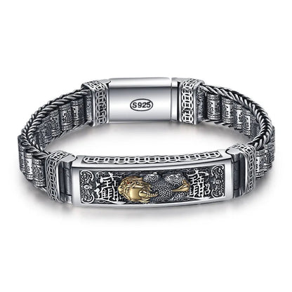 Vintage Silver Retro Lucky Pixiu Man Bracelet Thick Style Domineering Trend Personality Jewelry | MMS - monmonshop.com